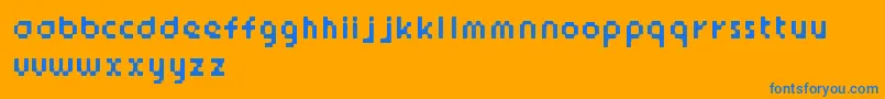 Fonte StickyBits – fontes azuis em um fundo laranja