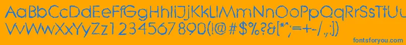 LiterarandomRegular-Schriftart – Blaue Schriften auf orangefarbenem Hintergrund