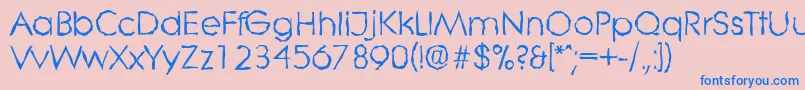 LiterarandomRegular Font – Blue Fonts on Pink Background