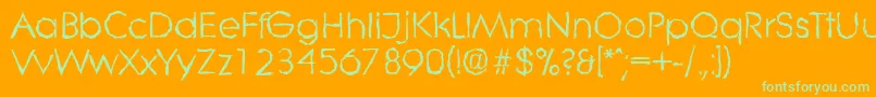 LiterarandomRegular Font – Green Fonts on Orange Background