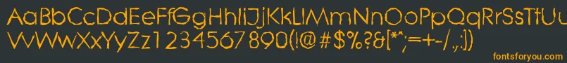 フォントLiterarandomRegular – 黒い背景にオレンジの文字