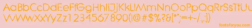 LiterarandomRegular Font – Orange Fonts on Pink Background