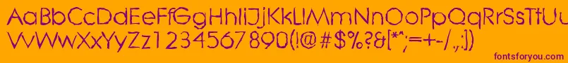 LiterarandomRegular Font – Purple Fonts on Orange Background