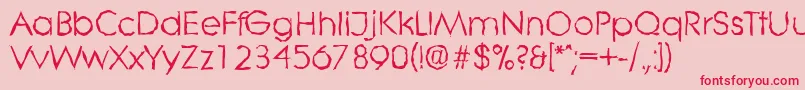 LiterarandomRegular Font – Red Fonts on Pink Background