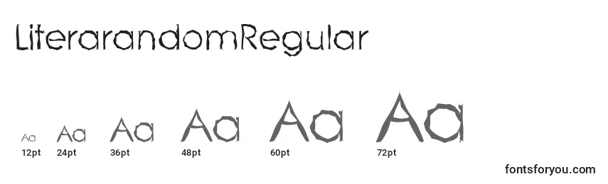 Размеры шрифта LiterarandomRegular