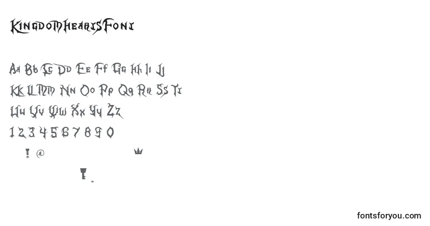 Schriftart KingdomHeartsFont – Alphabet, Zahlen, spezielle Symbole