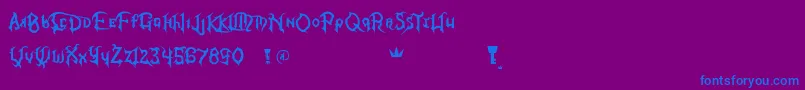 KingdomHeartsFont-Schriftart – Blaue Schriften auf violettem Hintergrund