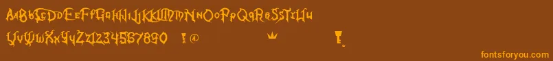 KingdomHeartsFont Font – Orange Fonts on Brown Background