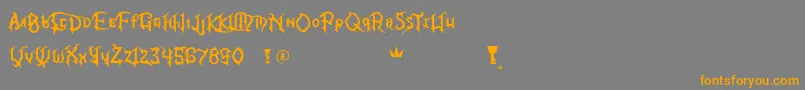 Шрифт KingdomHeartsFont – оранжевые шрифты на сером фоне