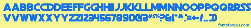 DeathStar Font – Blue Fonts on Yellow Background