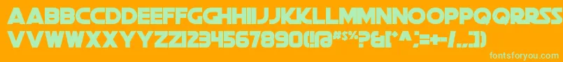 DeathStar Font – Green Fonts on Orange Background