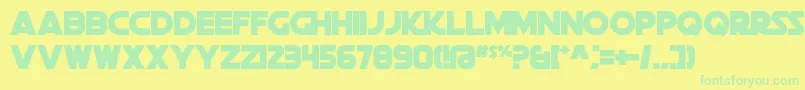 Czcionka DeathStar – zielone czcionki na żółtym tle