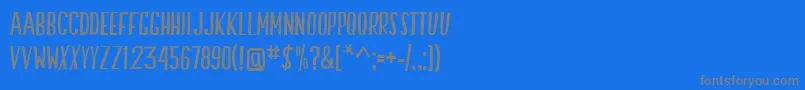 SwallowFalls-Schriftart – Graue Schriften auf blauem Hintergrund