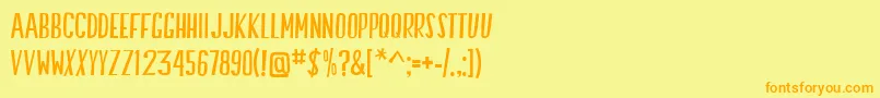 SwallowFalls Font – Orange Fonts on Yellow Background