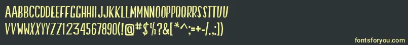フォントSwallowFalls – 黒い背景に黄色の文字