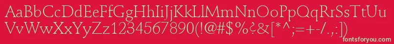 DeutchLightSsiLight Font – Green Fonts on Red Background