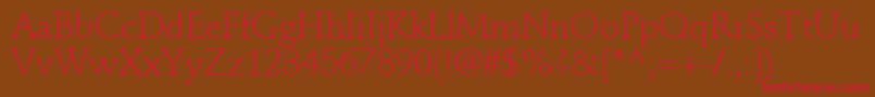 DeutchLightSsiLight Font – Red Fonts on Brown Background