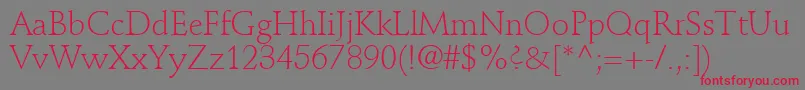 DeutchLightSsiLight-Schriftart – Rote Schriften auf grauem Hintergrund