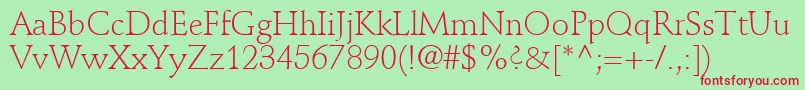 DeutchLightSsiLight Font – Red Fonts on Green Background