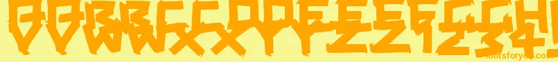 TapedUpTight Font – Orange Fonts on Yellow Background