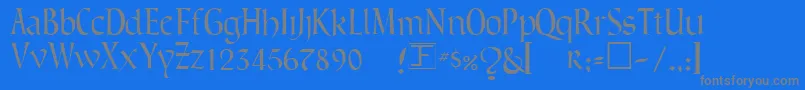 フォントLombardicNarrow – 青い背景に灰色の文字