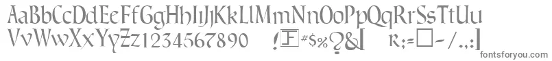 LombardicNarrow-fontti – harmaat kirjasimet valkoisella taustalla