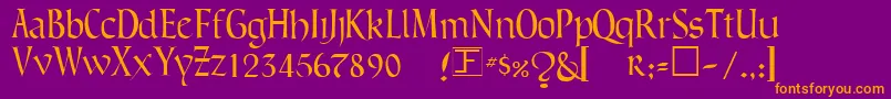 LombardicNarrow Font – Orange Fonts on Purple Background