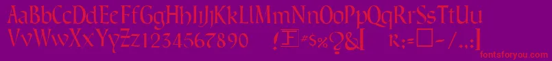 LombardicNarrow Font – Red Fonts on Purple Background