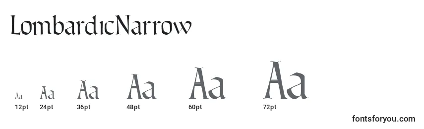 Größen der Schriftart LombardicNarrow