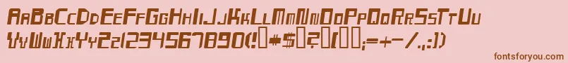 Fonte MaydayOblique – fontes marrons em um fundo rosa