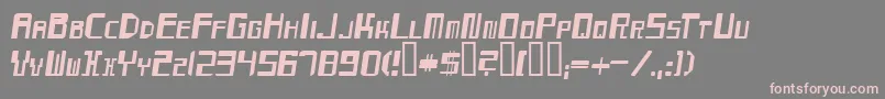フォントMaydayOblique – 灰色の背景にピンクのフォント