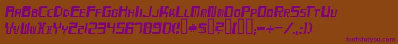 MaydayOblique Font – Purple Fonts on Brown Background