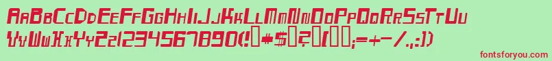 フォントMaydayOblique – 赤い文字の緑の背景