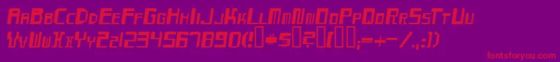 MaydayOblique-Schriftart – Rote Schriften auf violettem Hintergrund