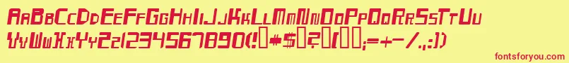 MaydayOblique Font – Red Fonts on Yellow Background
