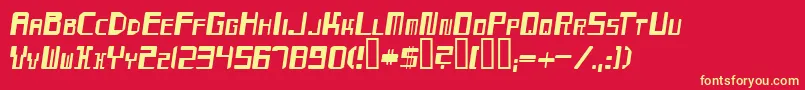 MaydayOblique Font – Yellow Fonts on Red Background