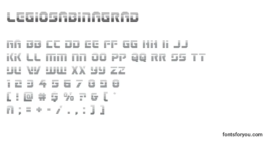 Legiosabinagrad-fontti – aakkoset, numerot, erikoismerkit