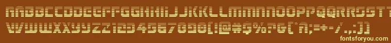 Legiosabinagrad-fontti – keltaiset fontit ruskealla taustalla