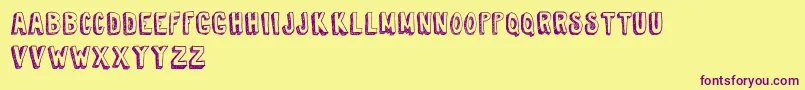 TireShopDemoVersion Font – Purple Fonts on Yellow Background