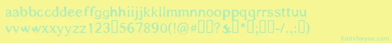 Shadowsaroundus Font – Green Fonts on Yellow Background