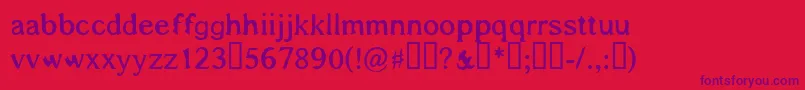 Shadowsaroundus Font – Purple Fonts on Red Background