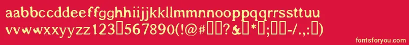 Shadowsaroundus Font – Yellow Fonts on Red Background