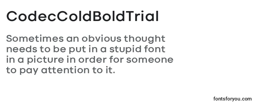 Шрифт CodecColdBoldTrial