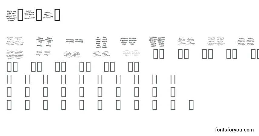 Schriftart KrGunz – Alphabet, Zahlen, spezielle Symbole