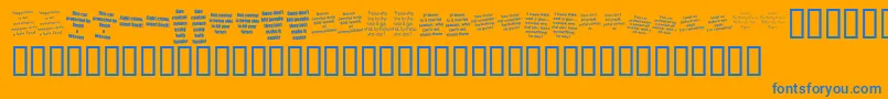 KrGunz-Schriftart – Blaue Schriften auf orangefarbenem Hintergrund