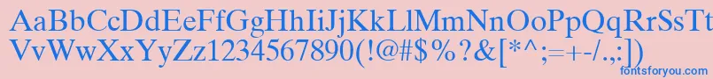 TimesTenGreekUpright Font – Blue Fonts on Pink Background