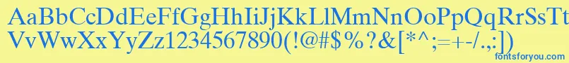 TimesTenGreekUpright Font – Blue Fonts on Yellow Background