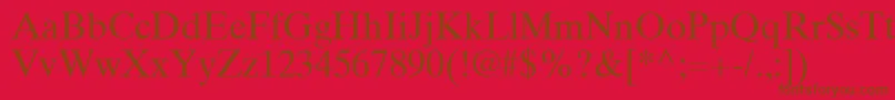 TimesTenGreekUpright Font – Brown Fonts on Red Background