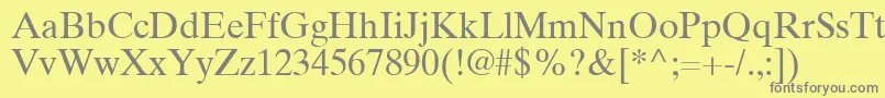 TimesTenGreekUpright Font – Gray Fonts on Yellow Background