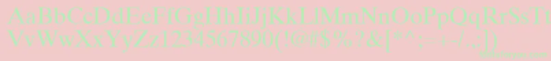 TimesTenGreekUpright Font – Green Fonts on Pink Background